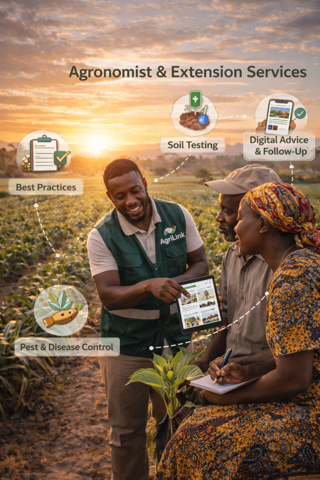 AgriLink extension services support by agronomist and Bwana Shamba